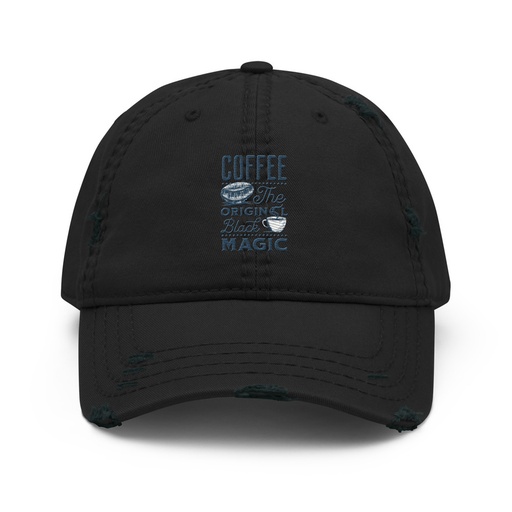 [ID: 396-G227] Black Magic Coffee - Simple Cup Distressed Dad Hat