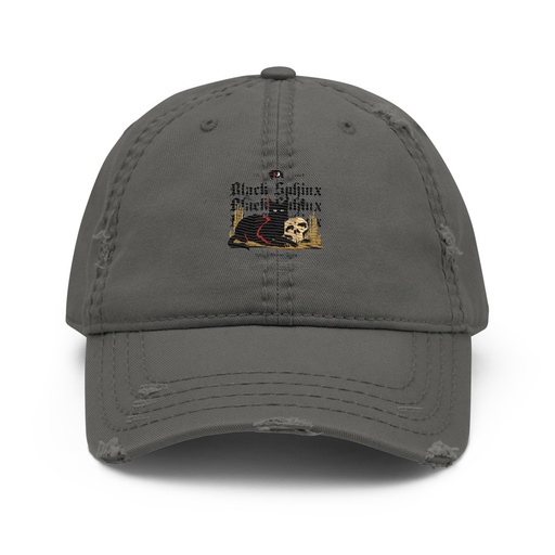 [ID: 396-G230] Black Sphinx Distressed Dad Hat