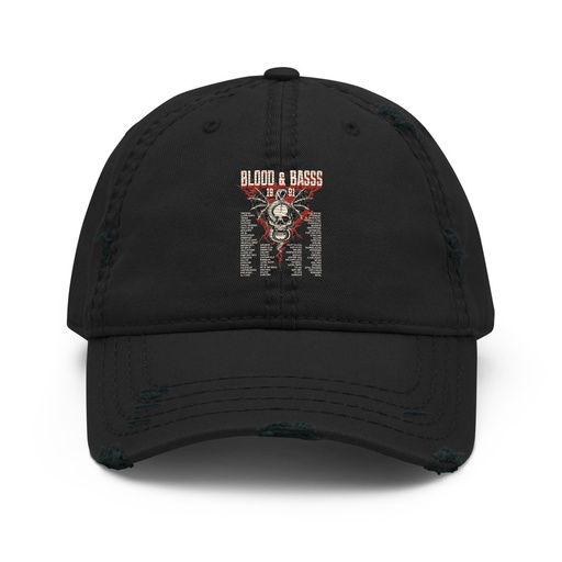 [ID: 396-G236] Blood & Basss - Snake and Skull Distressed Dad Hat