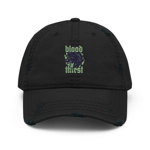 [ID: 396-G238] Blood Thirst - Neon Dog Distressed Dad Hat