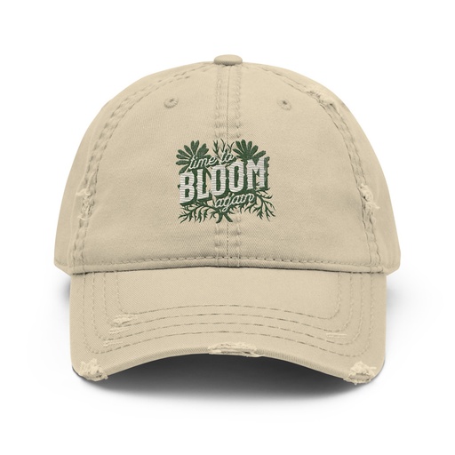 [ID: 396-G239] Bloom Again Distressed Dad Hat