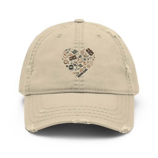 [ID: 396-G248] Boho Girl Poster Distressed Dad Hat