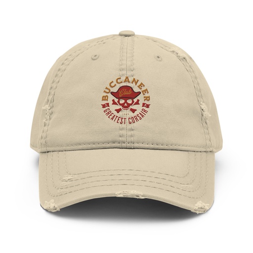 [ID: 396-G293] Buccaneer Club - Pirate Skull Distressed Dad Hat