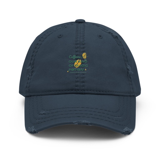 [ID: 396-G307] Caffeine Cartoon Distressed Dad Hat