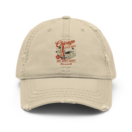 [ID: 396-G364] Chicago Style Hot Dogs Distressed Dad Hat