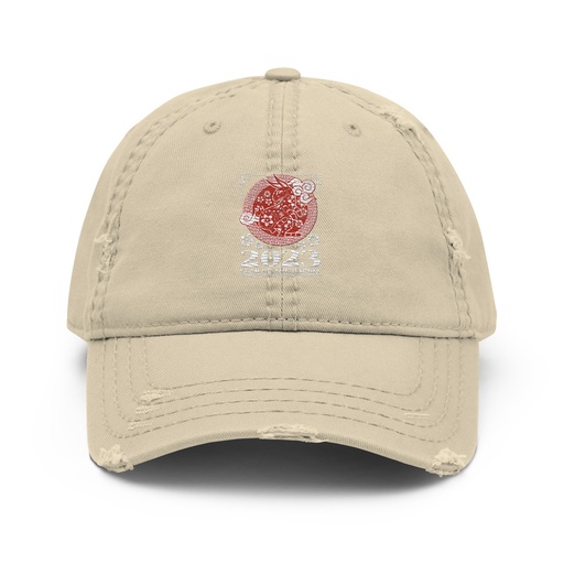 [ID: 396-G368] Chinese Lunar Year - Rabbit Distressed Dad Hat