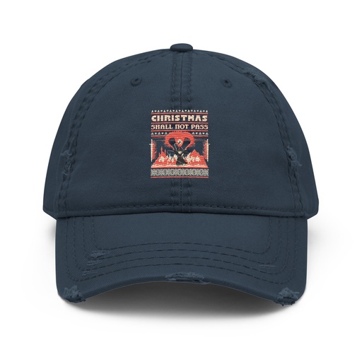 [ID: 396-G375] Christmas Shall Not Pass - Flaming Wizard Distressed Dad Hat