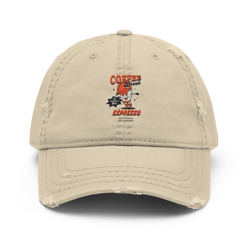 [ID: 396-G394] Coffee Break Cartoon Retro 90s  Distressed Dad Hat