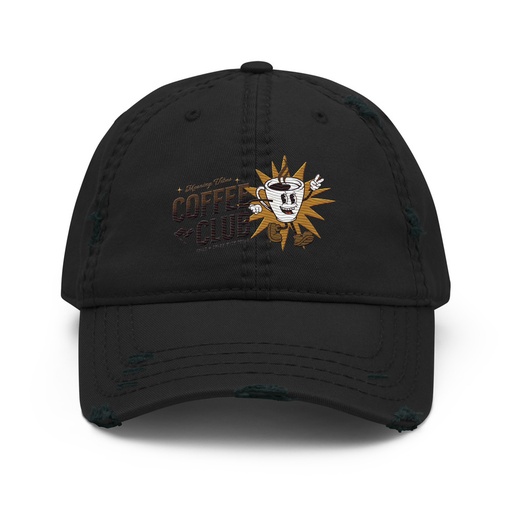 [ID: 396-G396] Coffee Club Distressed Dad Hat