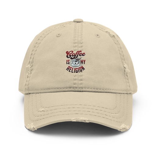 [ID: 396-G403] Coffee is my Religion - Funny Distressed Dad Hat