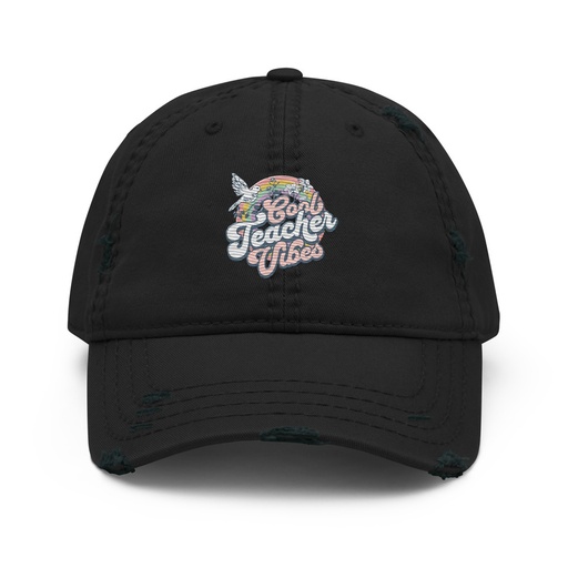 [ID: 396-G418] Cool Teacher Vibes Distressed Dad Hat