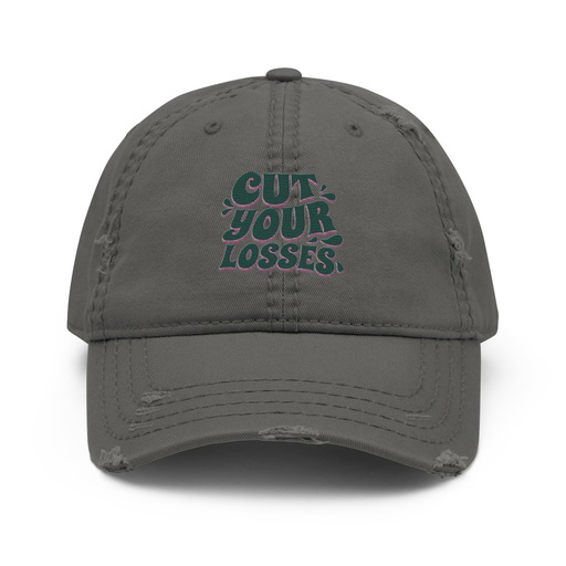 [ID: 396-G448] Cut your Losses Distressed Dad Hat
