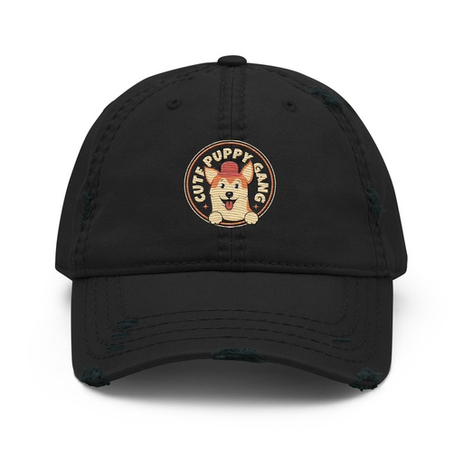 [ID: 396-G453] Cute Puppy Gang - Corgi Distressed Dad Hat