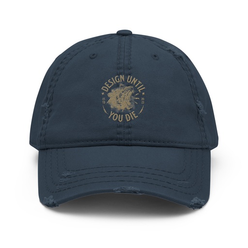 [ID: 396-G490] DESIGN UNTIL YOU DIE Distressed Dad Hat