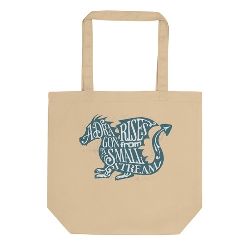 [ID: 367-G16] A Dragon Rises - Typographic Lettering Eco Tote Bag