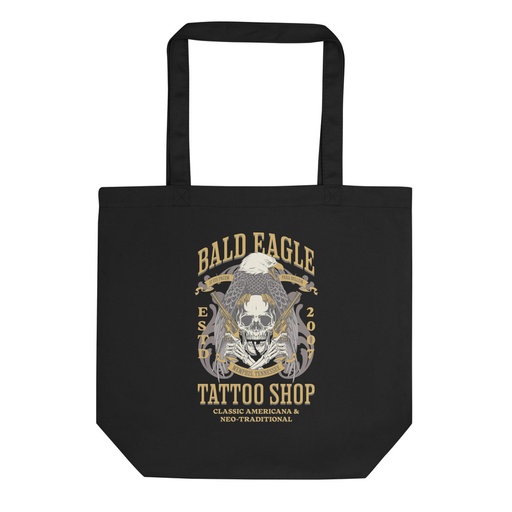 [ID: 367-G133] Bald Eagle Tattoo Shop - Skeleton Eco Tote Bag