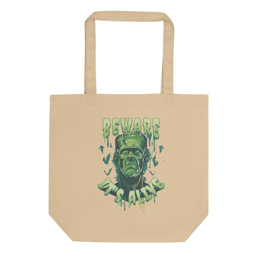 [ID: 367-G197] Beware of Frankenstein - Scary Halloween Eco Tote Bag