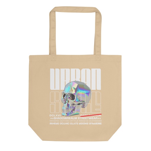 [ID: 367-G213] Black 3D Skull Eco Tote Bag