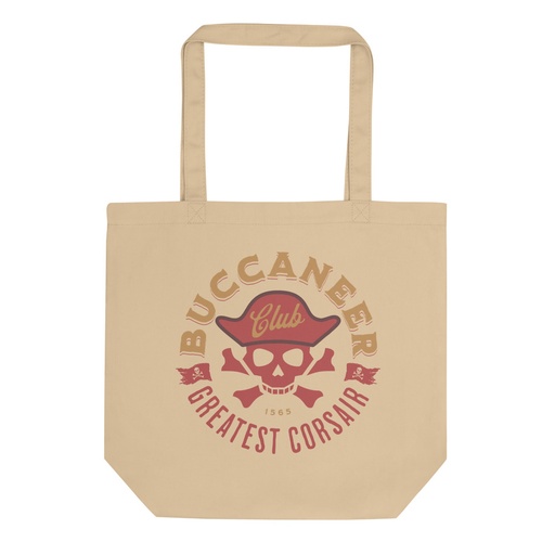 [ID: 367-G293] Buccaneer Club - Pirate Skull Eco Tote Bag