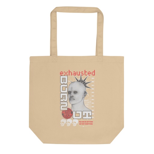 [ID: 367-G298] Burn Out - Futuristic 3D Head Eco Tote Bag