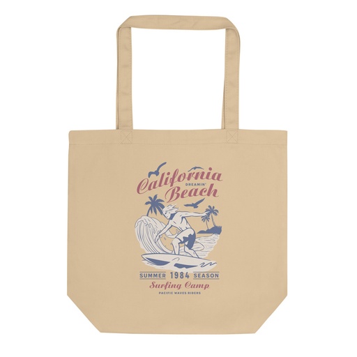 [ID: 367-G313] California Beach Surfing Eco Tote Bag