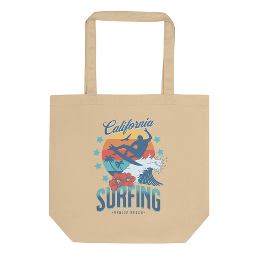 [ID: 367-G318] California Surfing - Palm Beach Eco Tote Bag
