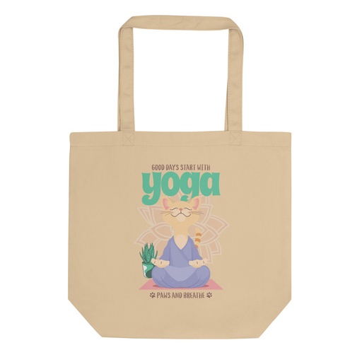 [ID: 367-G339] Cat Yoga - Cute Meditation Eco Tote Bag