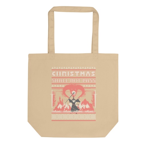 [ID: 367-G375] Christmas Shall Not Pass - Flaming Wizard Eco Tote Bag