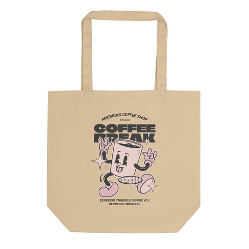 [ID: 367-G395] Coffee Break Mascot Eco Tote Bag