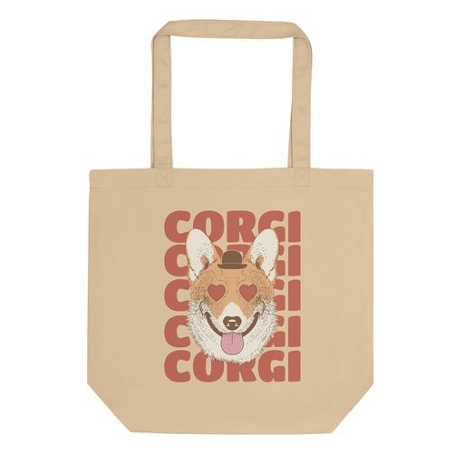 [ID: 367-G421] Corgi Loves - Cute Dog Eco Tote Bag