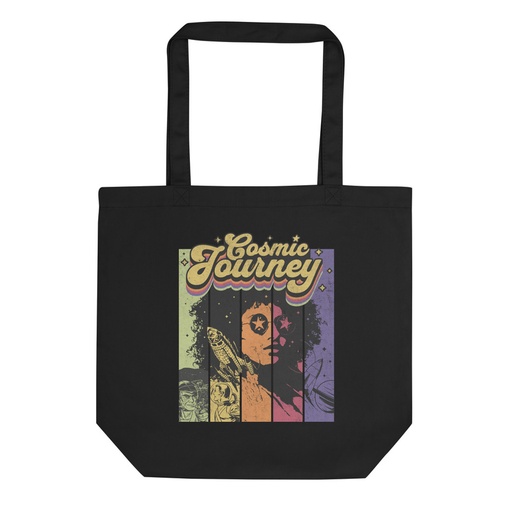[ID: 367-G422] Cosmic Journey Rainbow Retro Eco Tote Bag