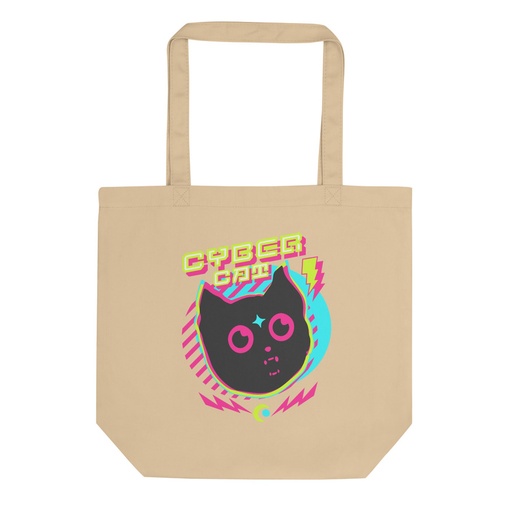 [ID: 367-G456] Cyber Cat - Neon Color Eco Tote Bag