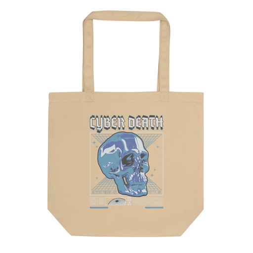 [ID: 367-G457] Cyber Death - Skull Eco Tote Bag