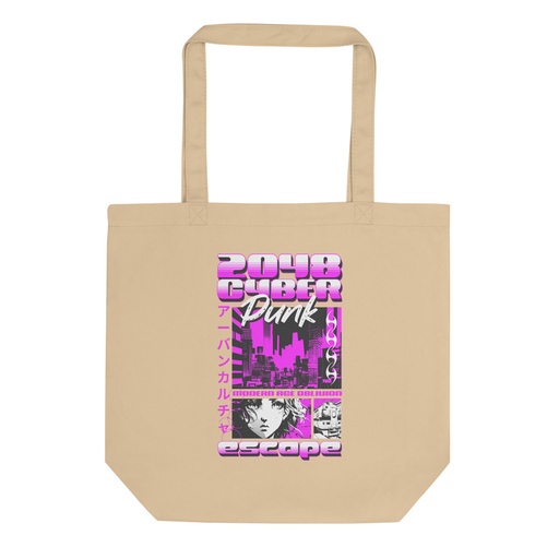 [ID: 367-G458] Cyber Punk Escape - Japanese Anime Eco Tote Bag