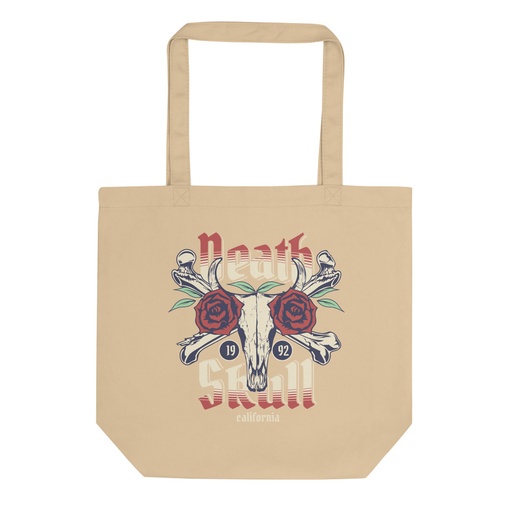 [ID: 367-G482] Death Skull - Flower Eco Tote Bag