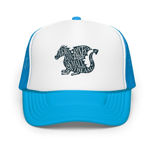 [ID: 627-G16] A Dragon Rises - Typographic Lettering Foam Trucker Hat