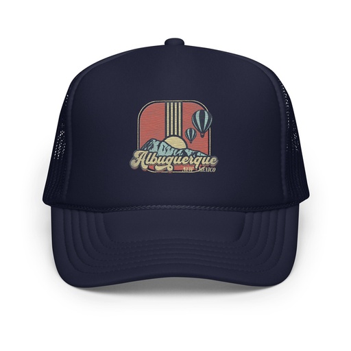 [ID: 627-G36] Albuquerque - Retro Hot Air Baloon Foam Trucker Hat