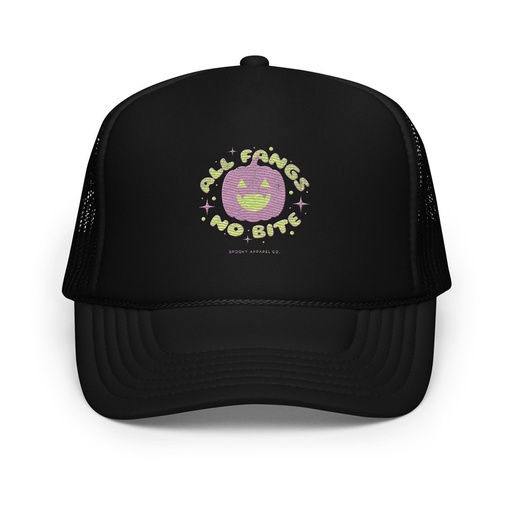 [ID: 627-G44] All Fangs No Bite - Halloween Foam Trucker Hat