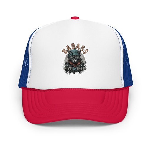 [ID: 627-G129] BADASS CAT DAT Foam Trucker Hat