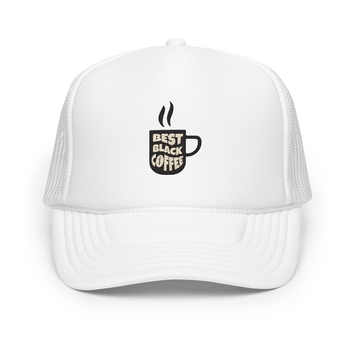 [ID: 627-G185] Best Black Coffee - Hot Cup Foam Trucker Hat
