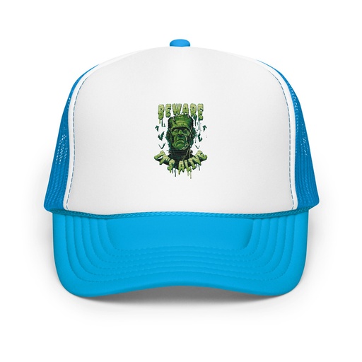 [ID: 627-G197] Beware of Frankenstein - Scary Halloween Foam Trucker Hat