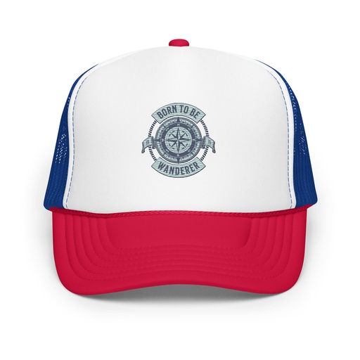[ID: 627-G261] Born to be Wanderer - Compass Foam Trucker Hat