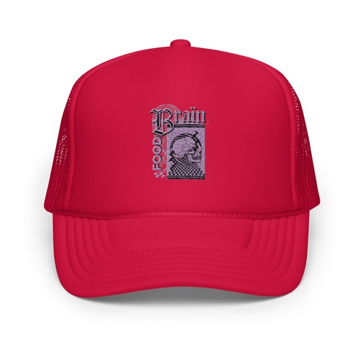 [ID: 627-G280] Brain Food - Y2K Skull Streetwear Foam Trucker Hat