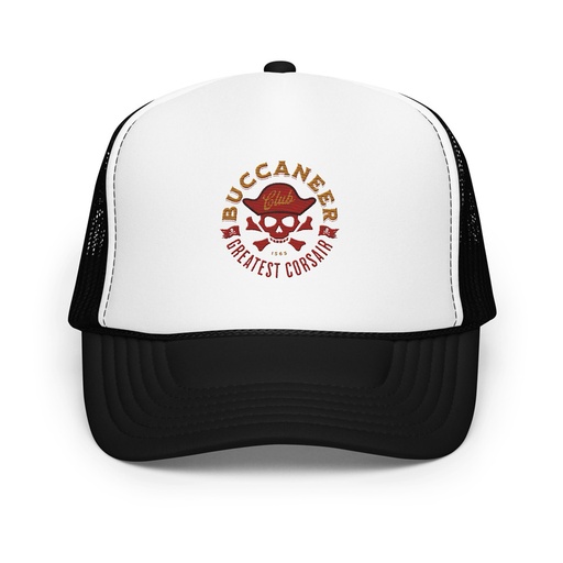 [ID: 627-G293] Buccaneer Club - Pirate Skull Foam Trucker Hat
