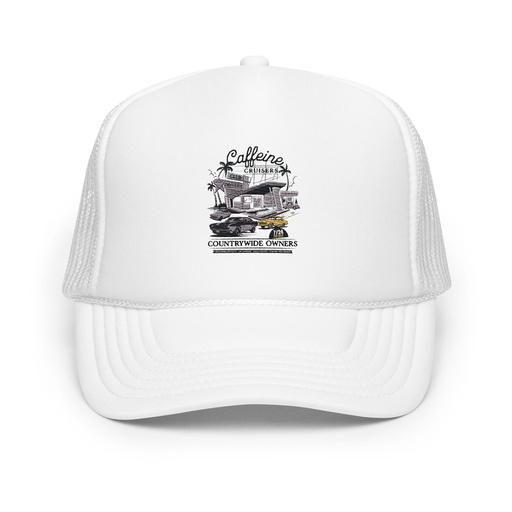 [ID: 627-G308] Caffeine Cruisers Foam Trucker Hat