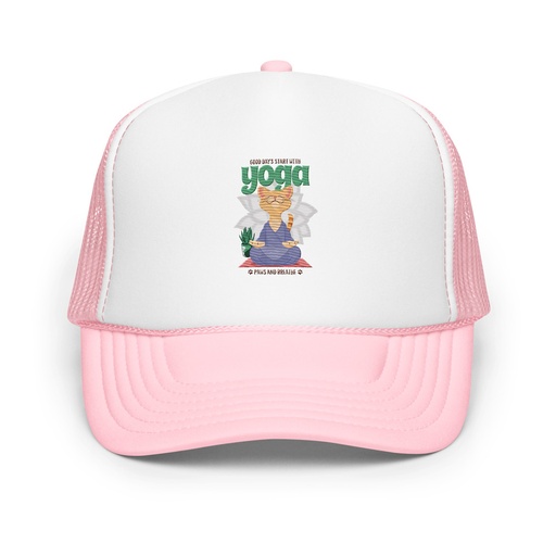 [ID: 627-G339] Cat Yoga - Cute Meditation Foam Trucker Hat