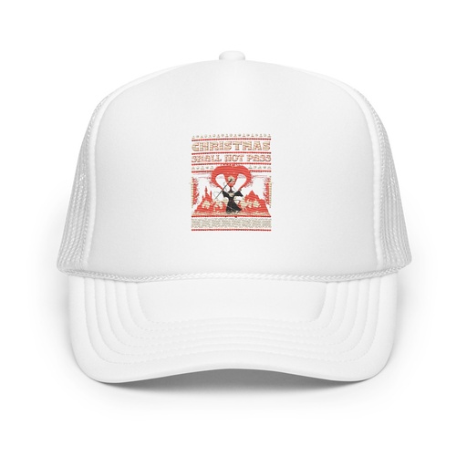 [ID: 627-G375] Christmas Shall Not Pass - Flaming Wizard Foam Trucker Hat