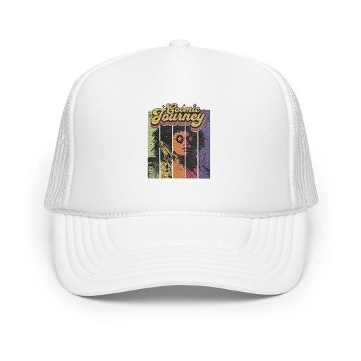 [ID: 627-G422] Cosmic Journey Rainbow Retro Foam Trucker Hat