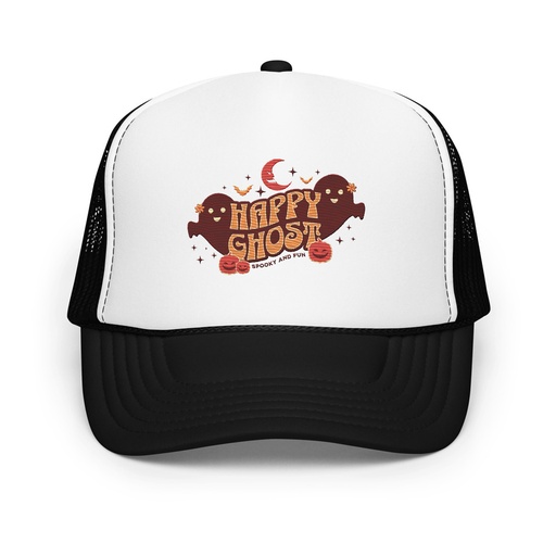 [ID: 627-G452] Cute Happy Ghost Foam Trucker Hat