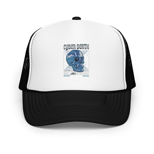 [ID: 627-G457] Cyber Death - Skull Foam Trucker Hat